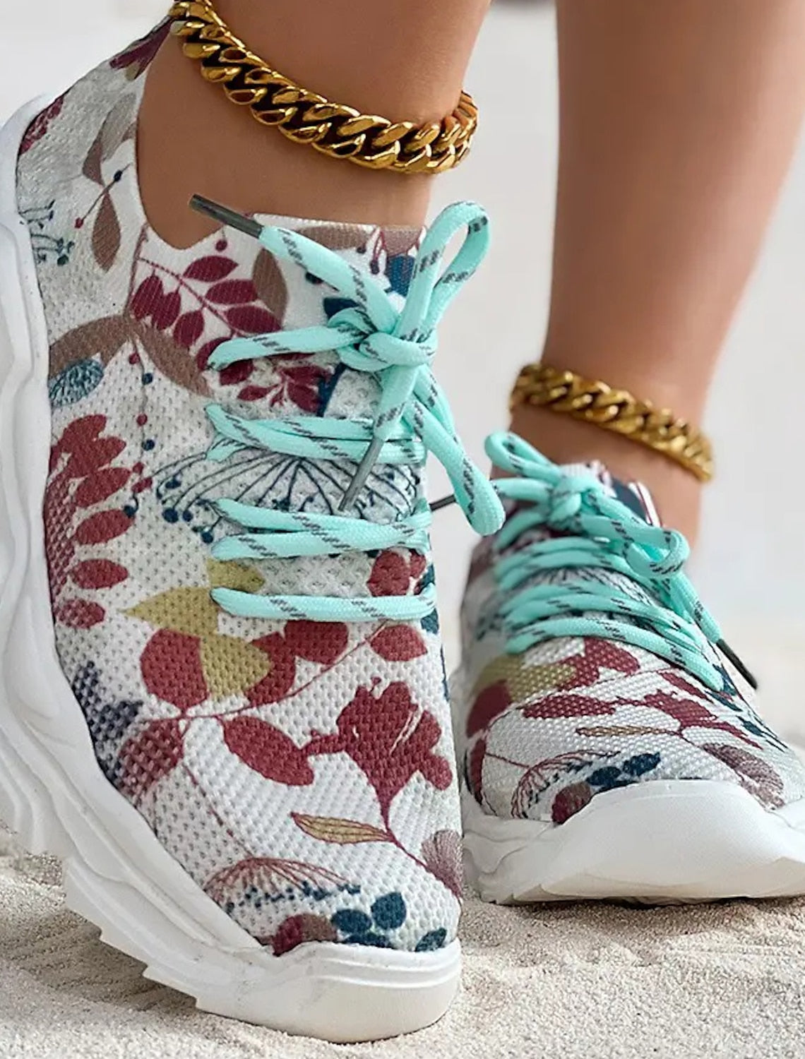 Floral Print Breathable Orthopedic Sneakers