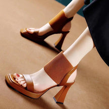 Women's elastic heel sandals