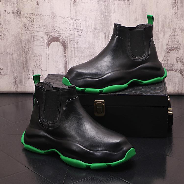Men's Autumn Winter High Top Genuine Leather Chelsea Boots