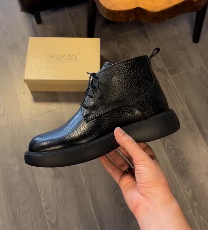 Men's Black Leather Boots