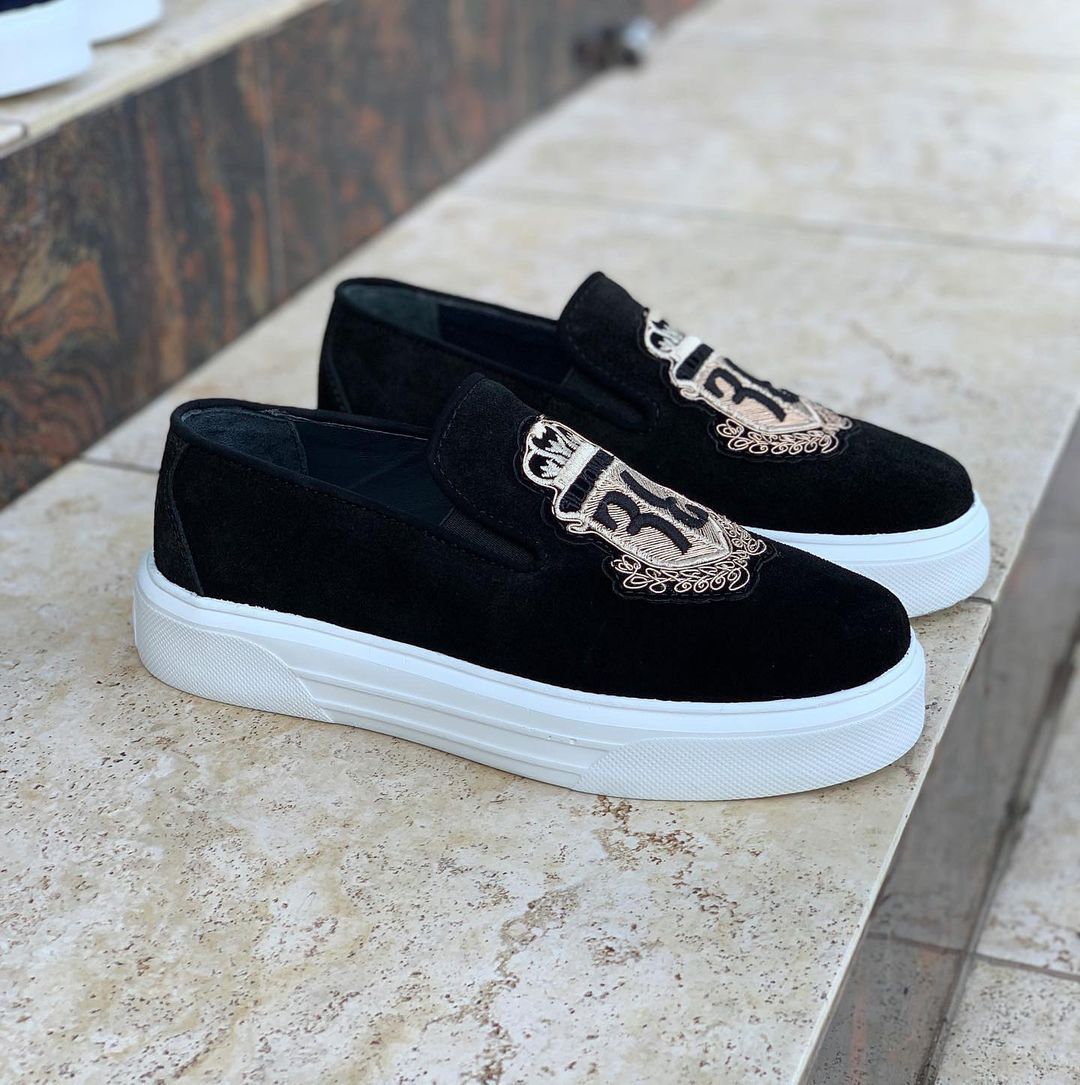 Men's Embroidery Slip On Loafers