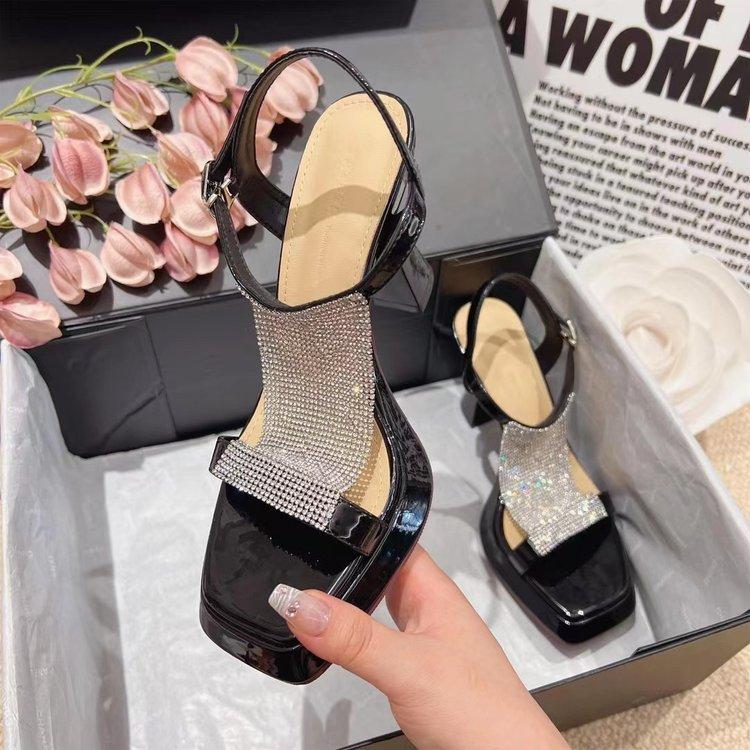 Women's rhinestone sequin high heels