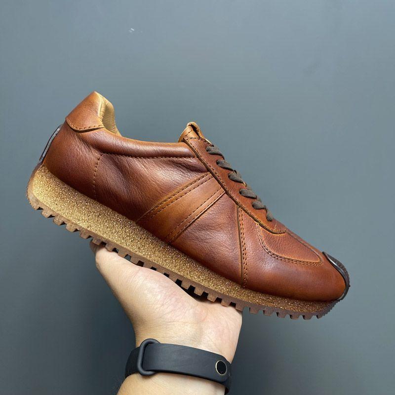Men's retro genuine leather lightweight sports casual shoes