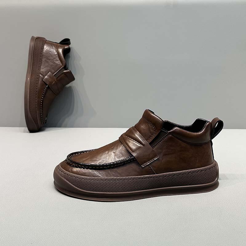 Men's casual leather slip-on loafers