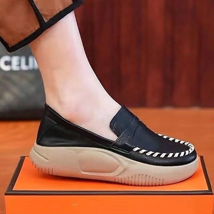 Platform round toe loafers