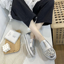Women's breathable rhinestone loafers