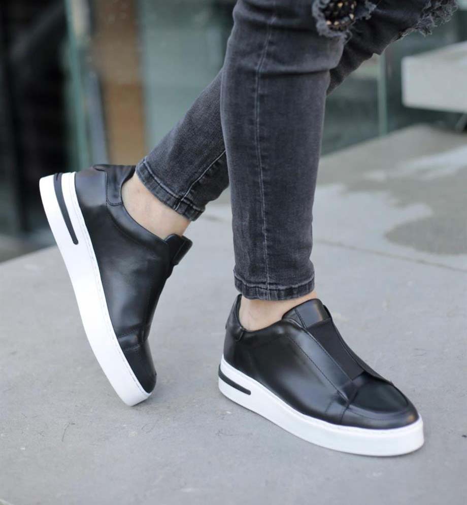 Black Leather Casual Shoes