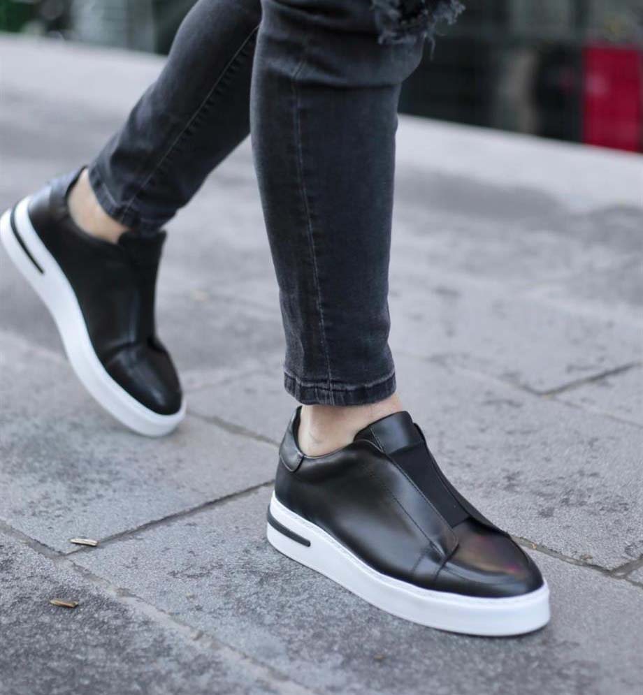 Black Leather Casual Shoes