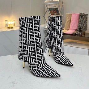 Low-Heeled Geometric Ankle Boots