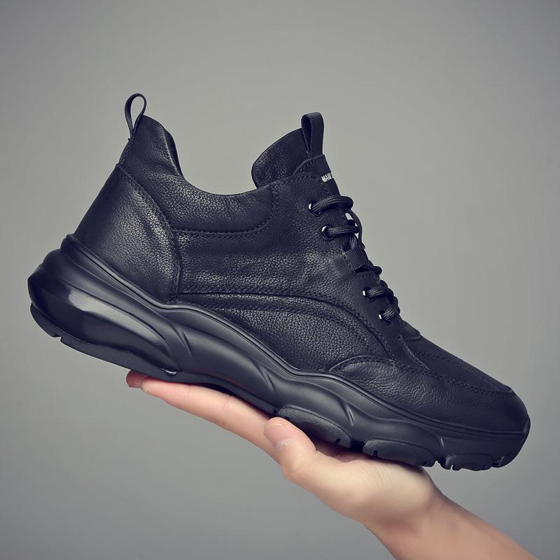 Men's winter velvet warm leather sneakers