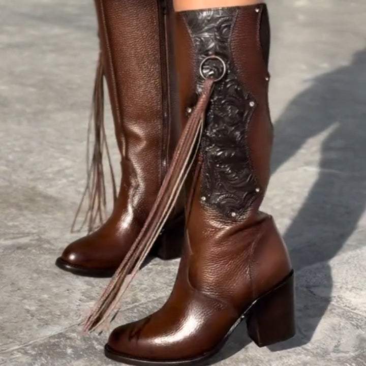 Fringed Leather Boots