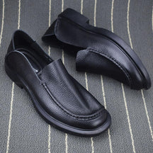 Genuine leather single layer breathable lightweight slip-on loafers