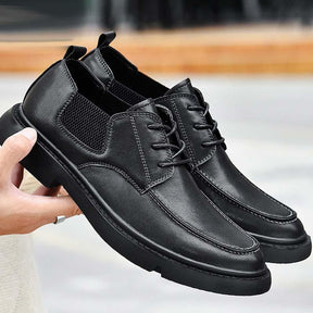 Men's Genuine Leather British Lace-up Business Short Boots