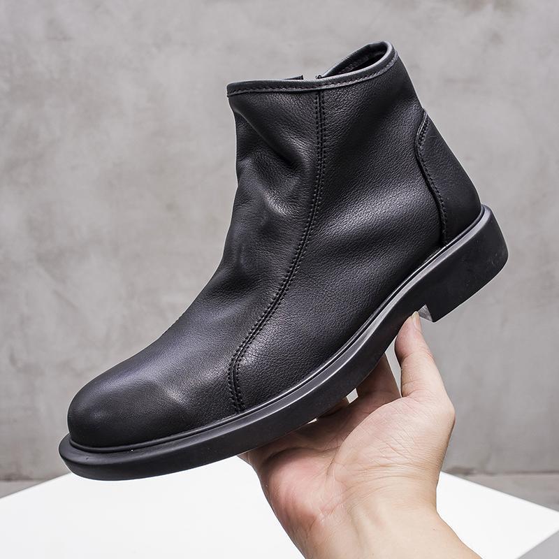 Men's High Top Soft Leather Chelsea Boots