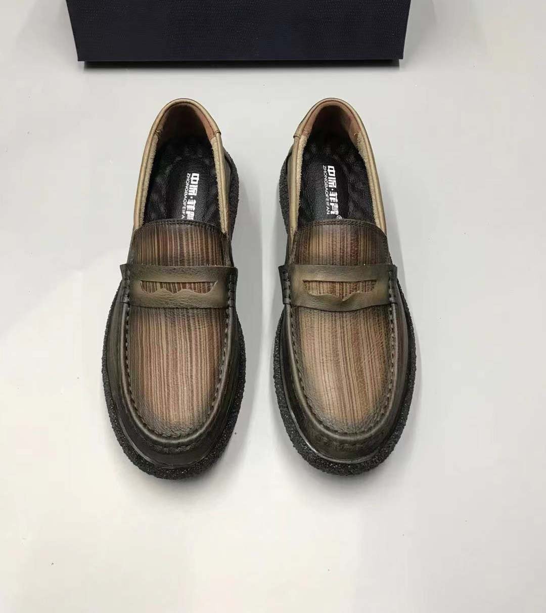 Retro thick-soled slip-on shoes