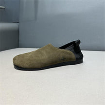 Low-top leather casual soft-soled slip-on shoes