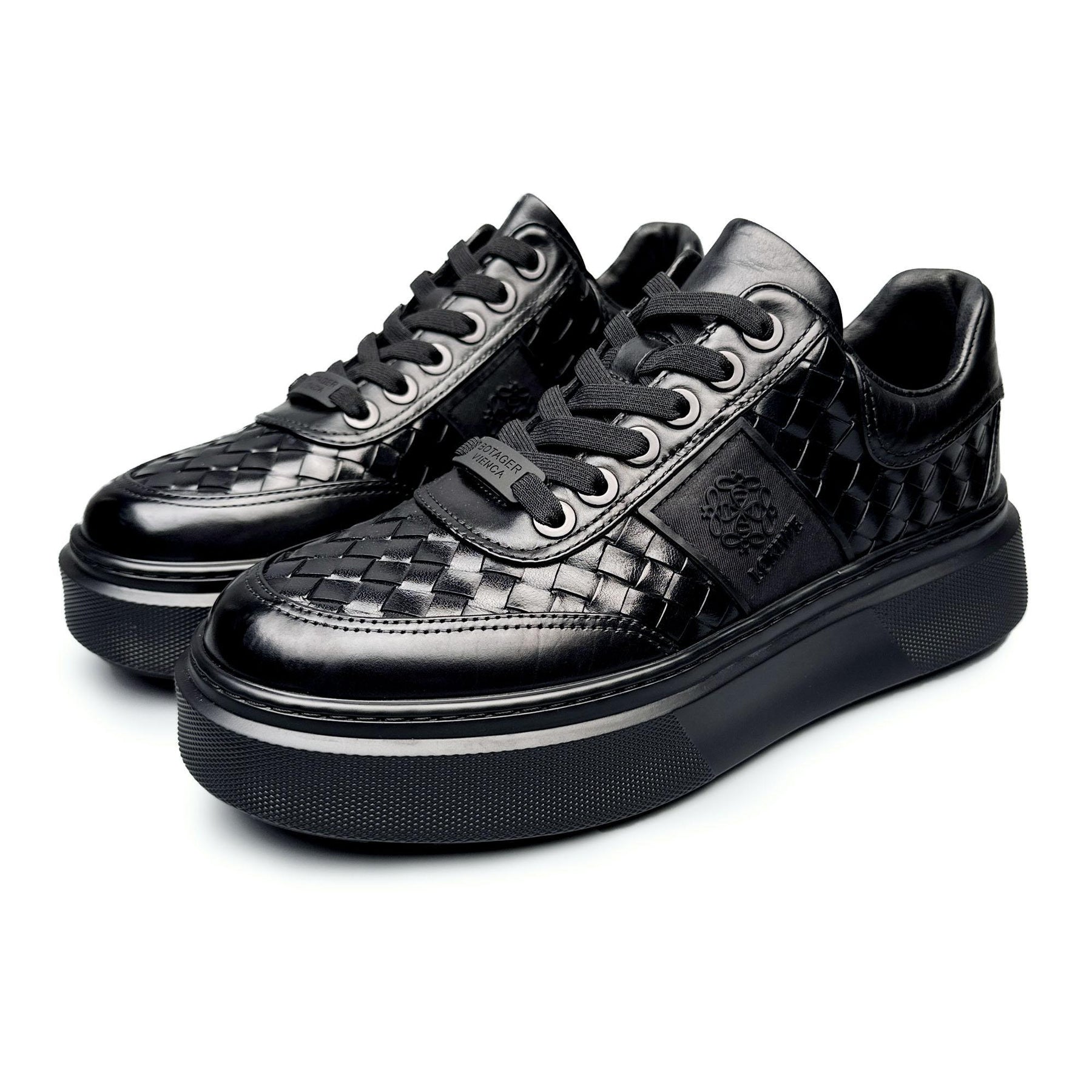 Men's woven cowhide high quality shoes