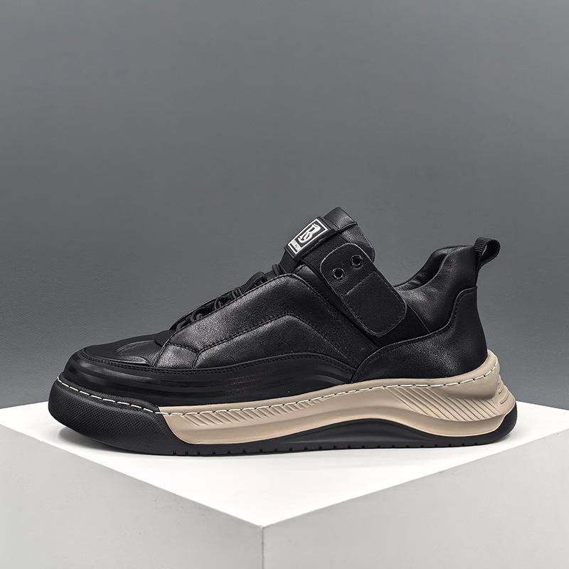 Men's genuine leather thick-soled non-slip sports casual shoes