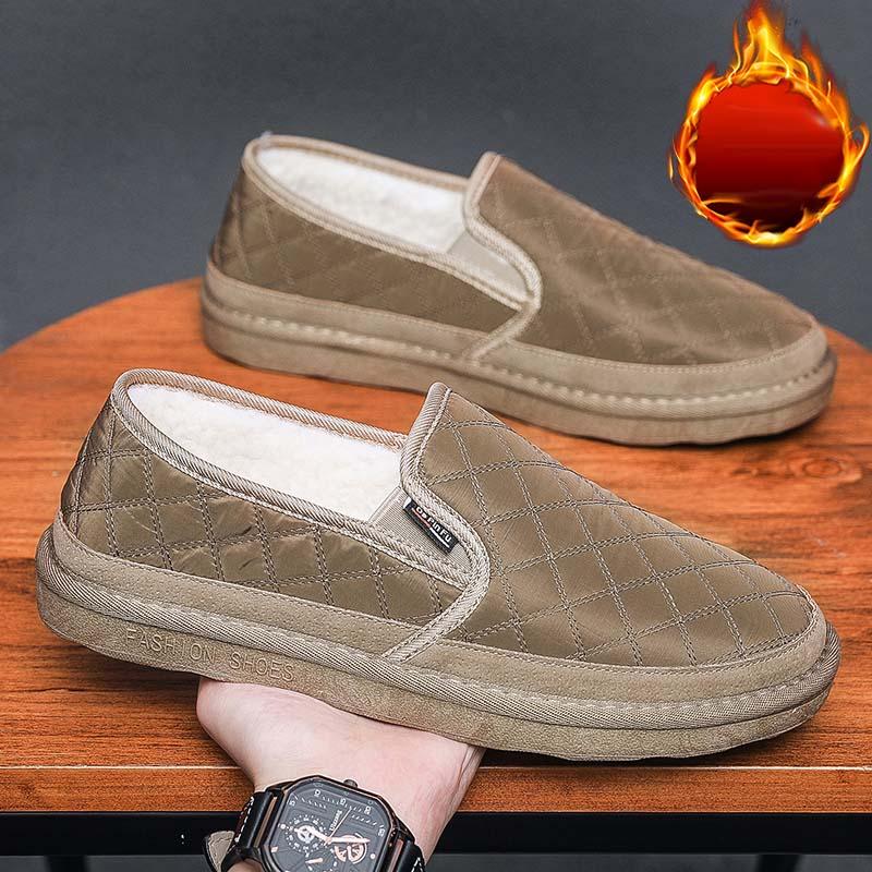 Men's Winter Warm Fleece Thickened Slip-On Low-Cut Casual Shoes