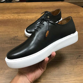 Men's Black Genuine Leather Casual Shoes