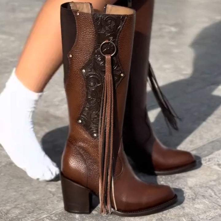 Fringed Leather Boots