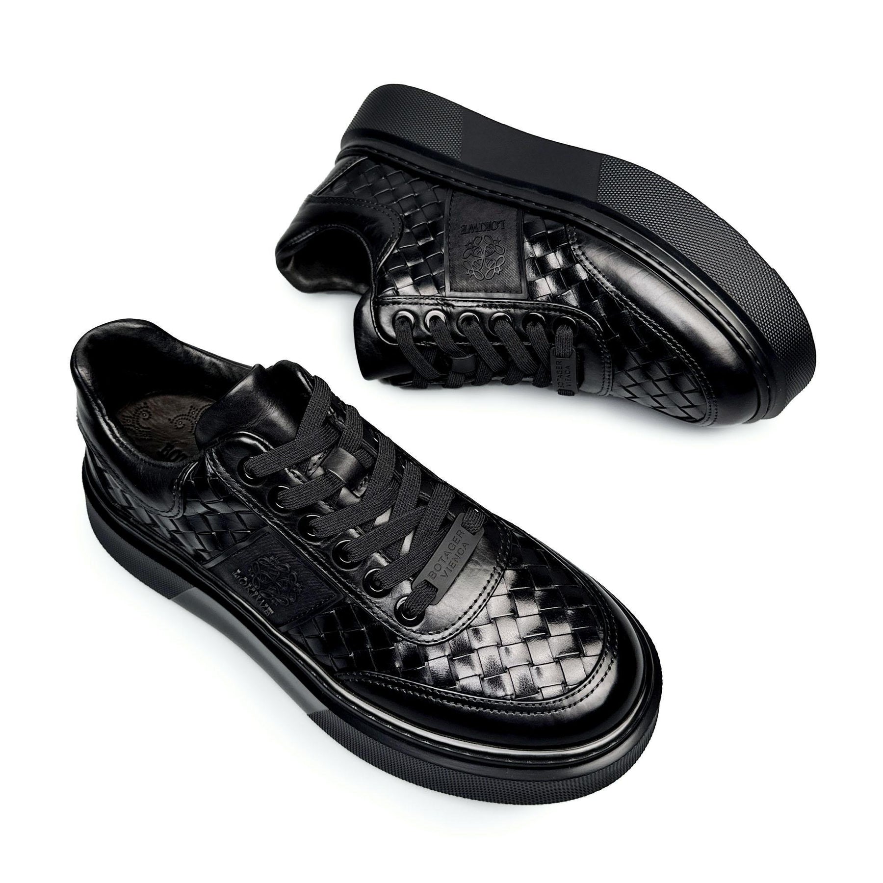 Men's woven cowhide high quality shoes