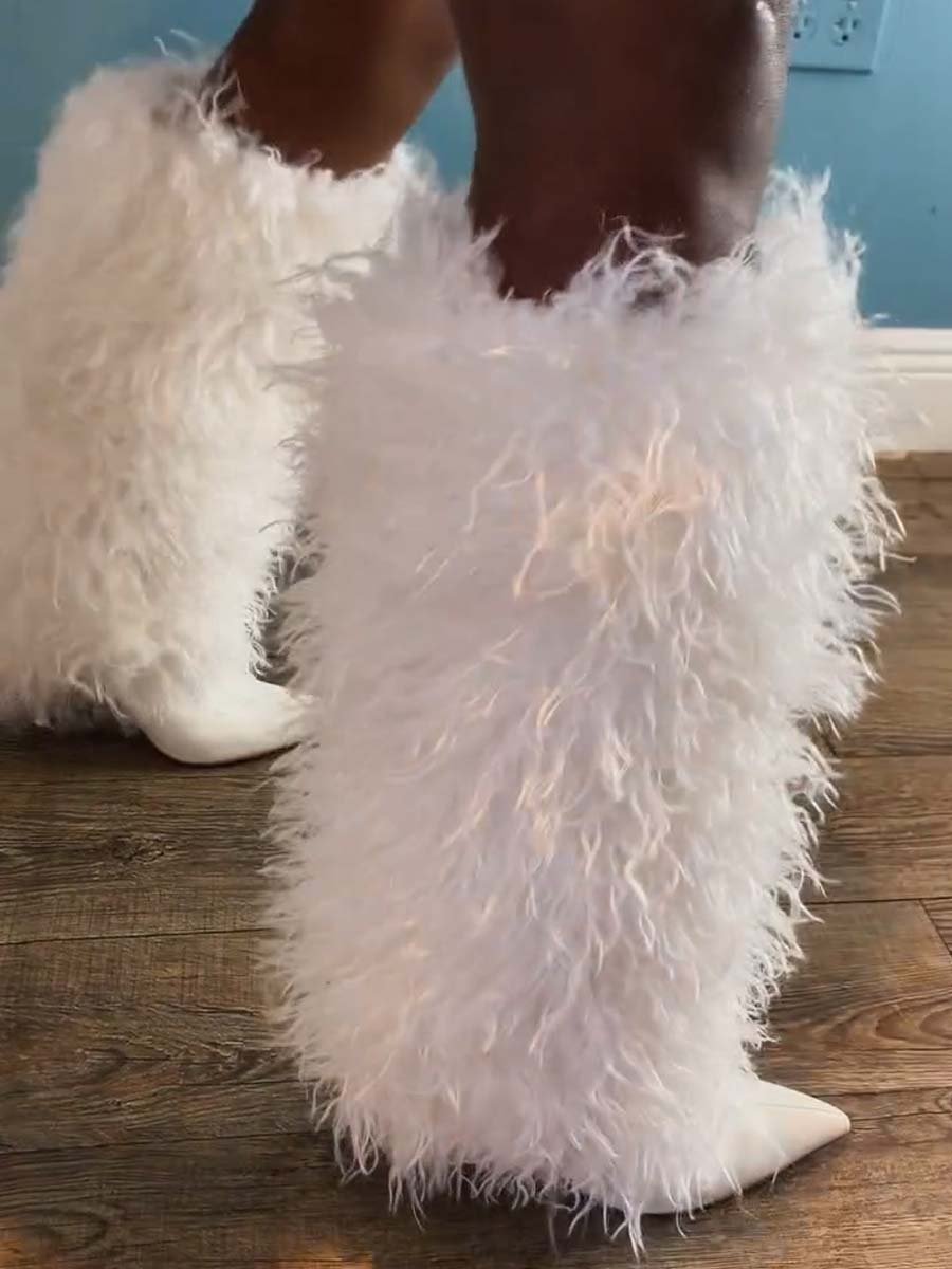 Faux Fur High Boots