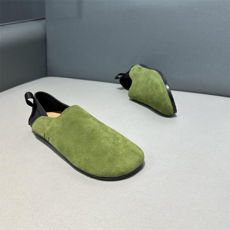 Low-top leather casual soft-soled slip-on shoes