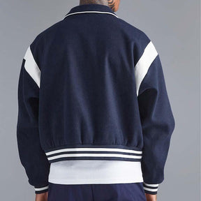 Contrast Trims Varsity Jacket