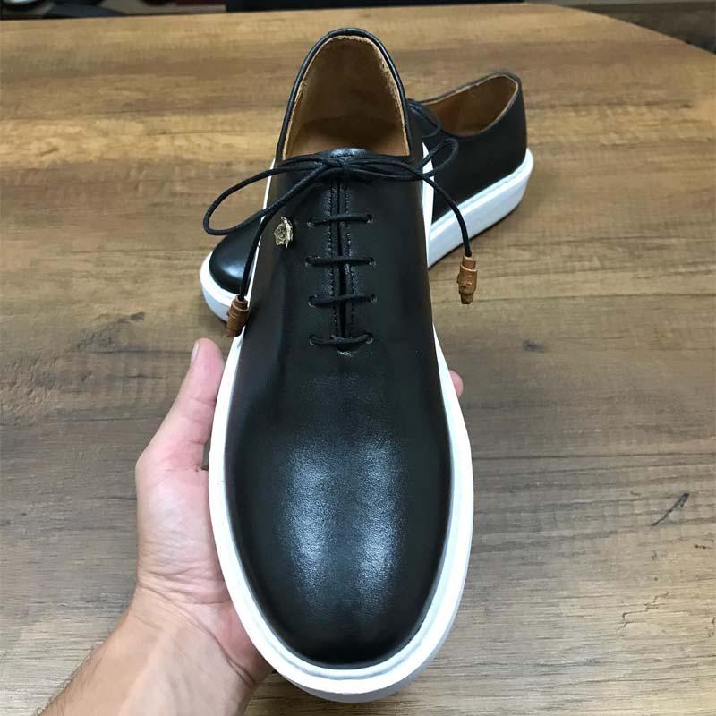 Men's Black Genuine Leather Casual Shoes