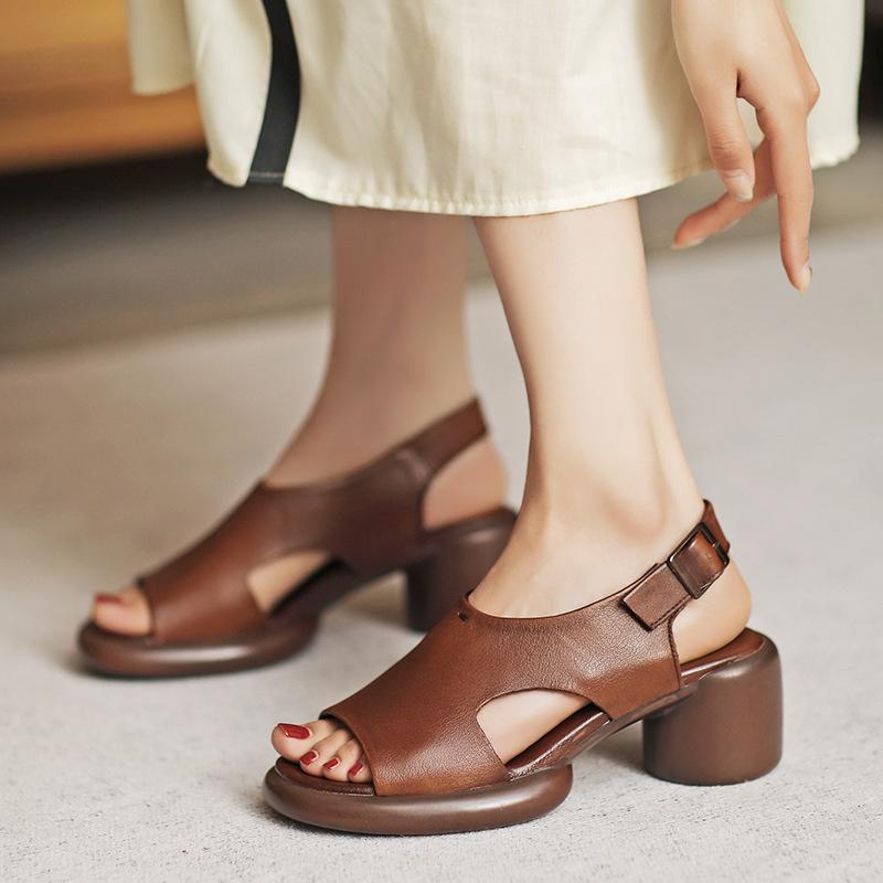 Women's chunky high heel sandals