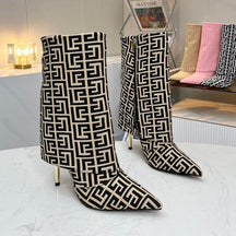 Low-Heeled Geometric Ankle Boots