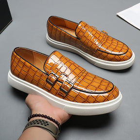 Men's business formal leather slip-on loafers