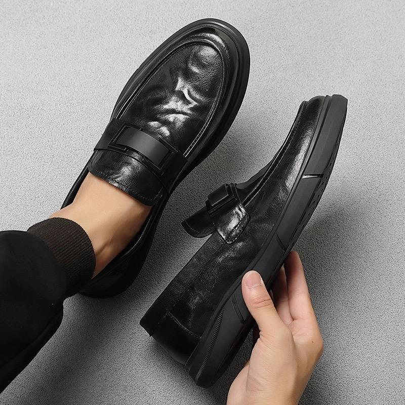 Men's leather casual slip-on loafers