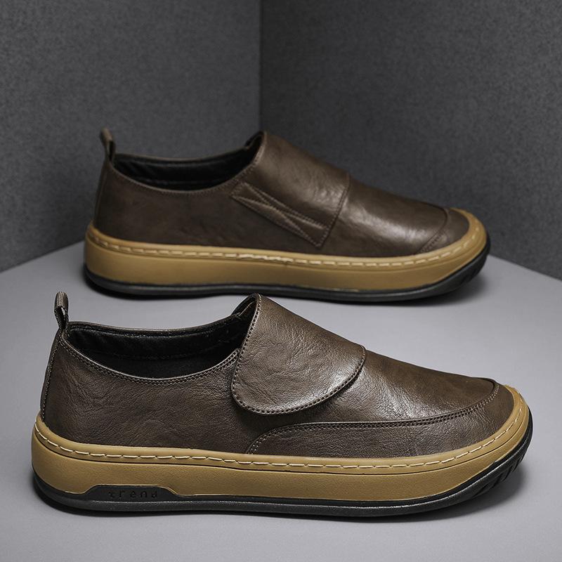 Men's Autumn Winter Leather Slip-on Shoes