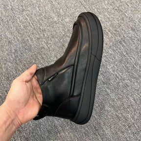 Men's Black High-top Winter Fleece Casual Shoes