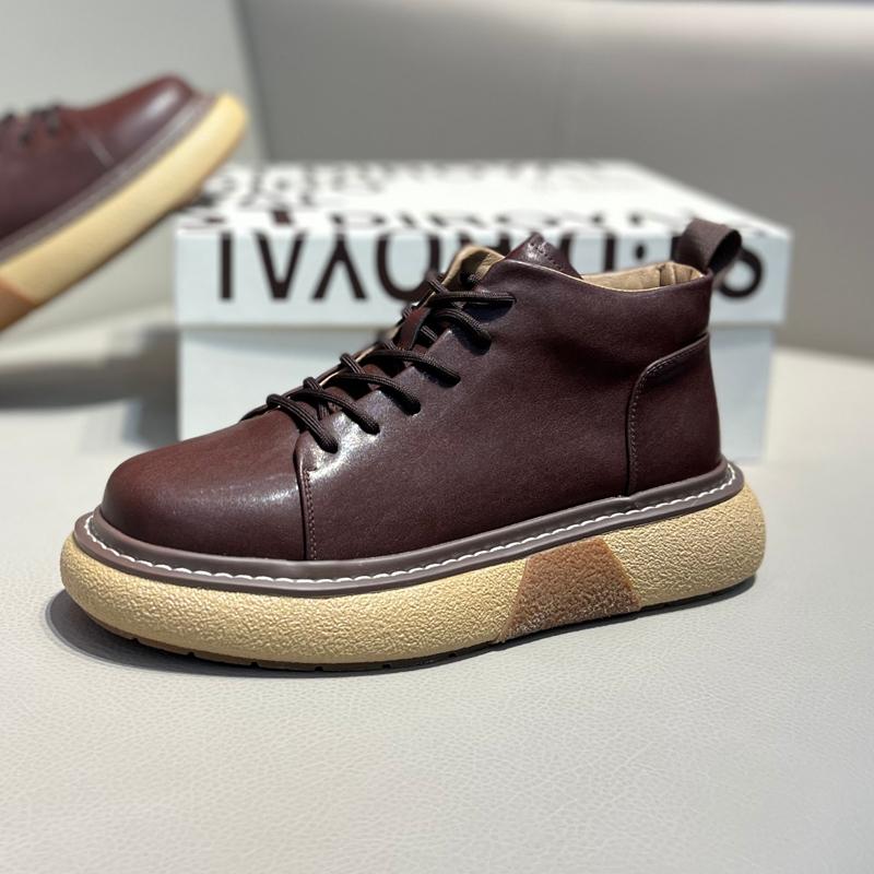 Men's Autumn Winter Genuine Leather Lace-up Retro Shoes