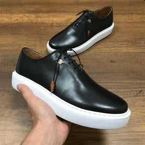 Men's Black Genuine Leather Casual Shoes