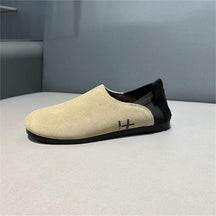 Low-top leather casual soft-soled slip-on shoes