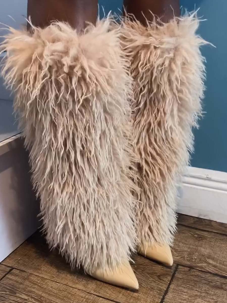 Faux Fur High Boots