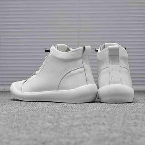 Genuine leather high top casual ankle boots