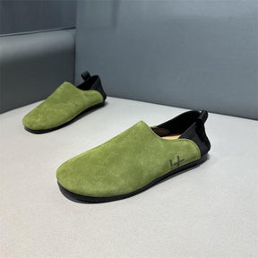 Low-top leather casual soft-soled slip-on shoes