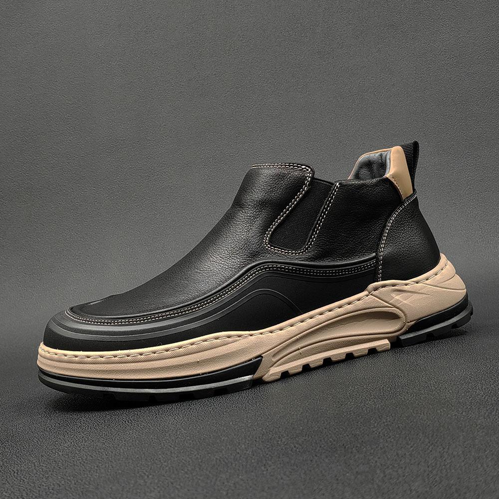 Men's Genuine Leather Non-Slip Platform Shoes