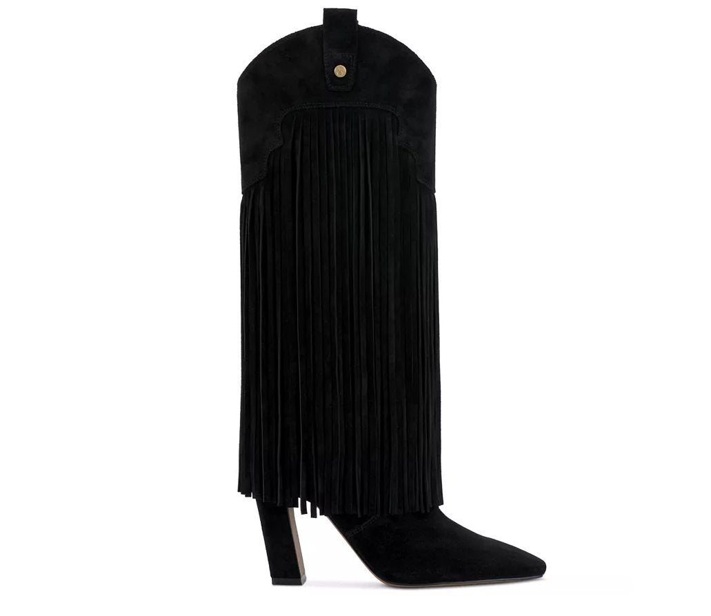 Wide-Calf Fringe Cowboy Boots