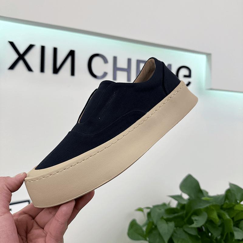 Men's canvas slip-on thick-soled breathable casual shoes